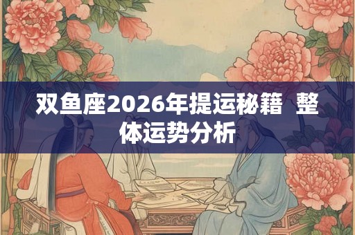 双鱼座2026年提运秘籍  整体运势分析