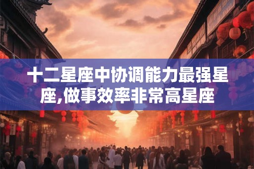 十二星座中协调能力最强星座,做事效率非常高星座