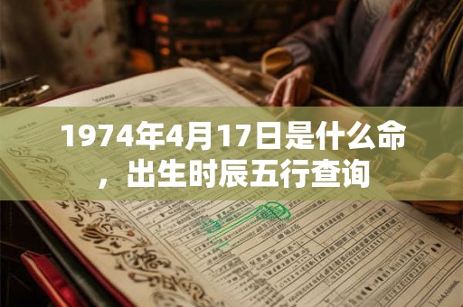 1974年4月17日是什么命，出生时辰五行查询