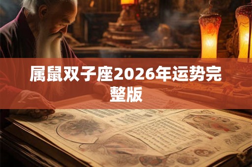 属鼠双子座2026年运势完整版 属鼠双子座2026年运势完整版