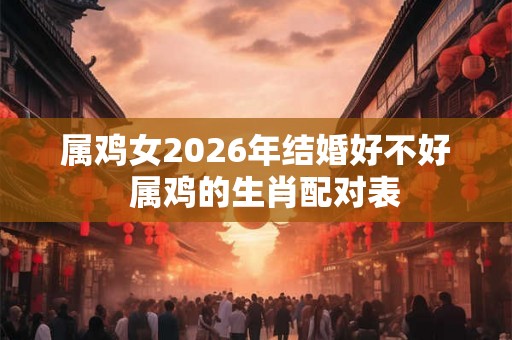 属鸡女2026年结婚好不好 属鸡的生肖配对表 属鸡女2026年结婚好不好 属鸡的生肖配对表
