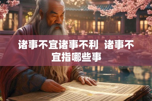 诸事不宜诸事不利  诸事不宜指哪些事
