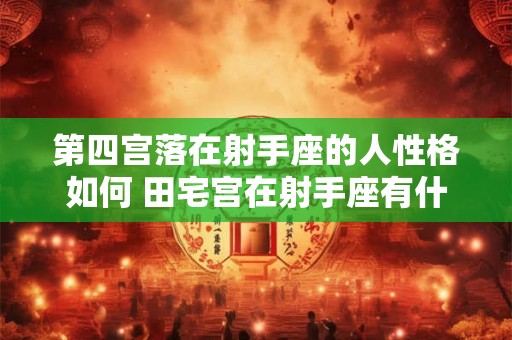 第四宫落在射手座的人性格如何 田宅宫在射手座有什么特质