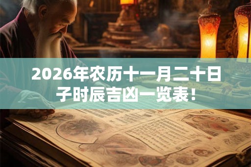 2026年农历十一月二十日子时辰吉凶一览表！
