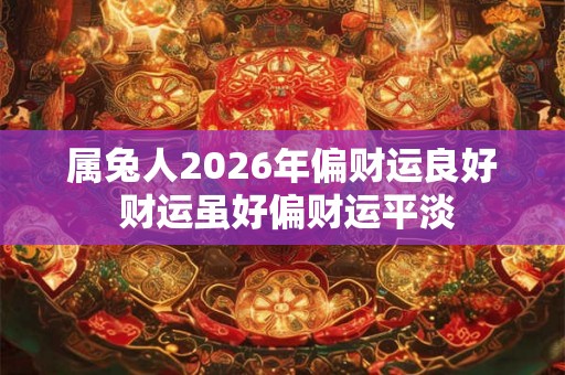 属兔人2026年偏财运良好 财运虽好偏财运平淡 属兔人2026年偏财运良好 财运虽好偏财运平淡