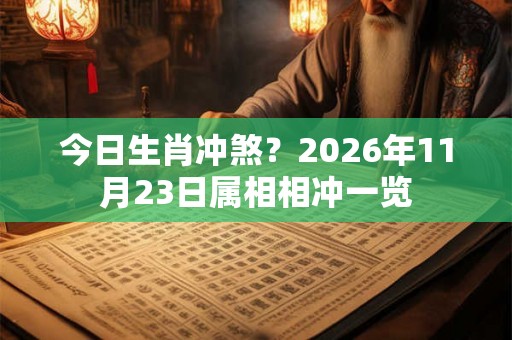 今日生肖冲煞？2026年11月23日属相相冲一览
