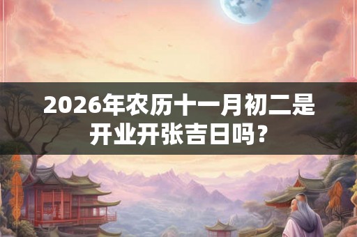 2026年农历十一月初二是开业开张吉日吗？