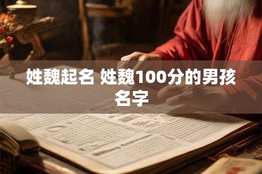 姓魏起名 姓魏100分的男孩名字