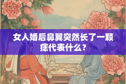 女人婚后鼻翼突然长了一颗痣代表什么? 女人婚后鼻翼突然长了一颗痣代表什么?