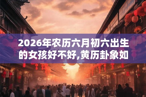 2026年农历六月初六出生的女孩好不好,黄历卦象如何？