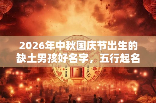 2026年中秋国庆节出生的缺土男孩好名字，五行起名推荐大全