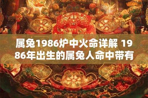属兔1986炉中火命详解 1986年出生的属兔人命中带有炉中火这意味着什么