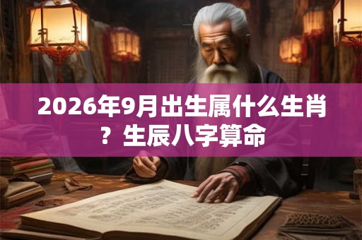 2026年9月出生属什么生肖?生辰八字算命 2026年9月出生属什么生肖?生辰八字算命