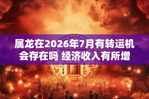 属龙在2026年7月有转运机会存在吗 经济收入有所增加