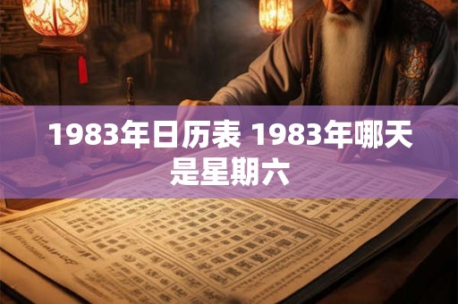 1983年日历表 1983年哪天是星期六