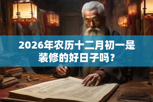 2026年农历十二月初一是装修的好日子吗？
