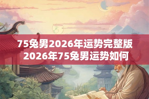 75兔男2026年运势完整版 2026年75兔男运势如何