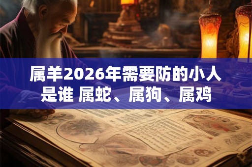 属羊2026年需要防的小人是谁 属蛇、属狗、属鸡