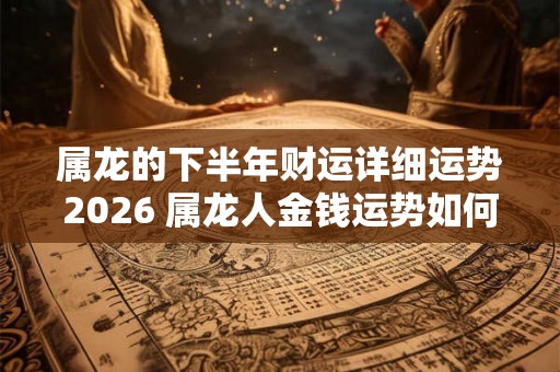 属龙的下半年财运详细运势2026 属龙人金钱运势如何 属龙的下半年财运详细运势2026 属龙人金钱运势如何