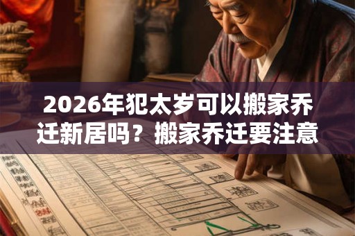 2026年犯太岁可以搬家乔迁新居吗？搬家乔迁要注意什么？