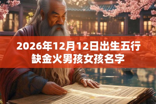 2026年12月12日出生五行缺金火男孩女孩名字
