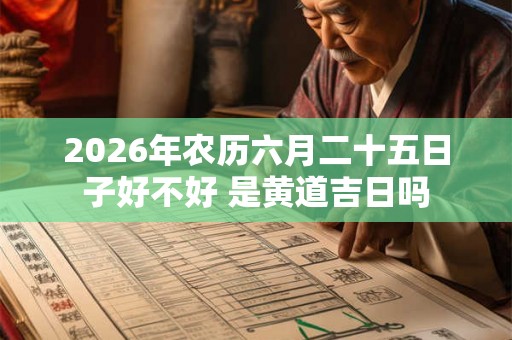 2026年农历六月二十五日子好不好 是黄道吉日吗