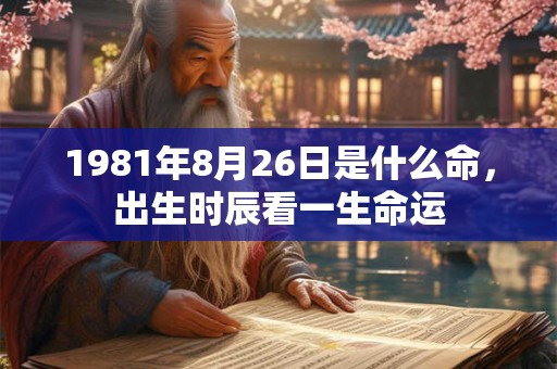 1981年8月26日是什么命，出生时辰看一生命运