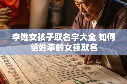 李姓女孩子取名字大全 如何给姓李的女孩取名