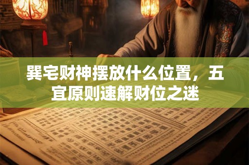 巽宅财神摆放什么位置,五宜原则速解财位之迷 巽宅财神摆放什么位置,五宜原则速解财位之迷