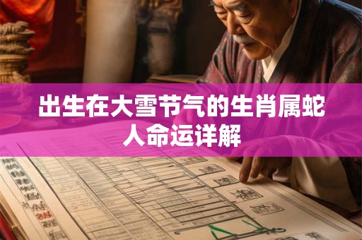 出生在大雪节气的生肖属蛇人命运详解