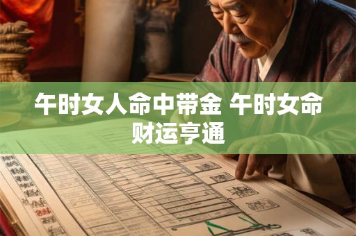 午时女人命中带金 午时女命财运亨通