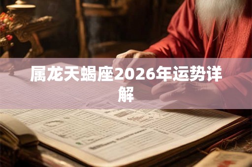 属龙天蝎座2026年运势详解