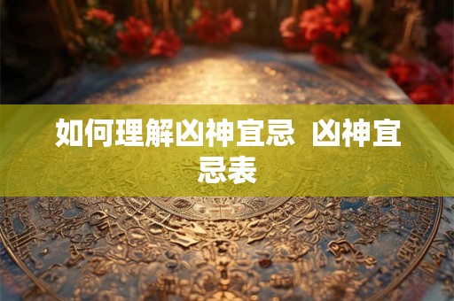 如何理解凶神宜忌  凶神宜忌表
