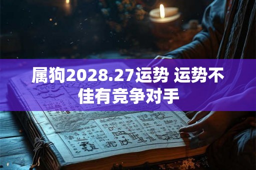 属狗2028.27运势 运势不佳有竞争对手