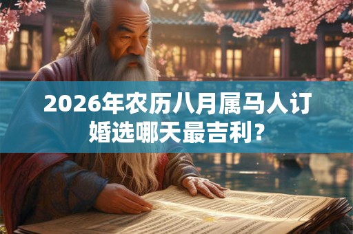 2026年农历八月属马人订婚选哪天最吉利？