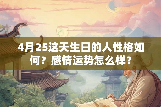 4月25这天生日的人性格如何？感情运势怎么样？
