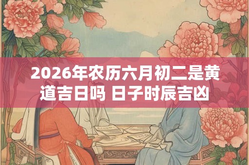 2026年农历六月初二是黄道吉日吗 日子时辰吉凶