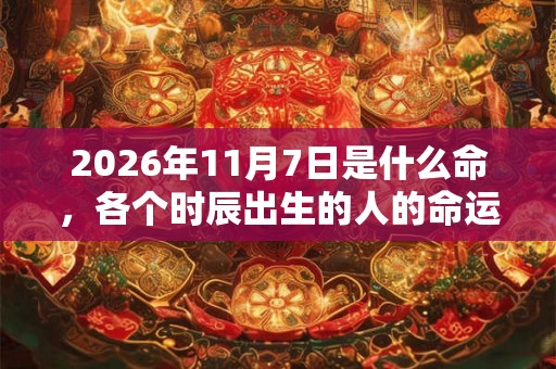 2026年11月7日是什么命，各个时辰出生的人的命运