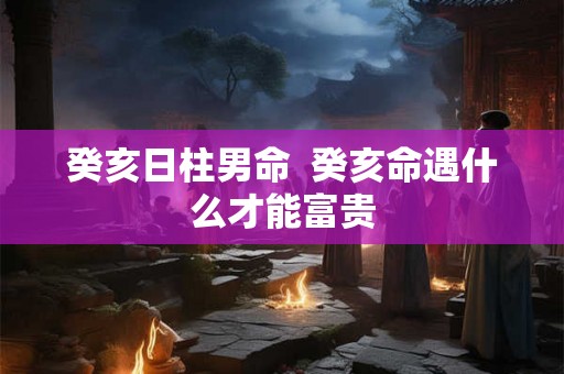 癸亥日柱男命  癸亥命遇什么才能富贵