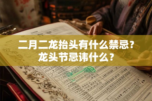 二月二龙抬头有什么禁忌？龙头节忌讳什么？