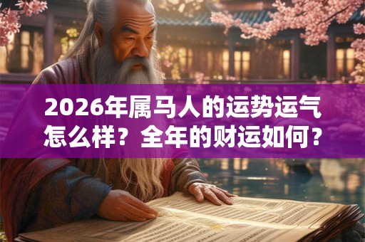 2026年属马人的运势运气怎么样？全年的财运如何？