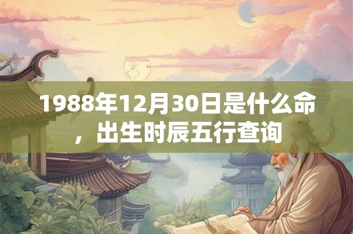 1988年12月30日是什么命，出生时辰五行查询