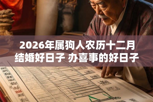 2026年属狗人农历十二月结婚好日子 办喜事的好日子