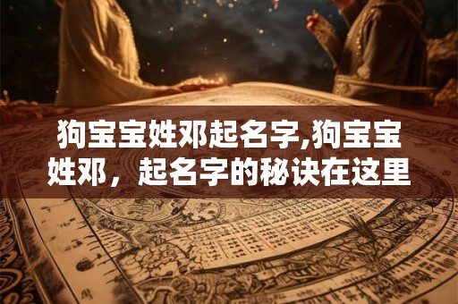 狗宝宝姓邓起名字,狗宝宝姓邓,起名字的秘诀在这里! 狗宝宝姓邓起名字,狗宝宝姓邓,起名字的秘诀在这里!