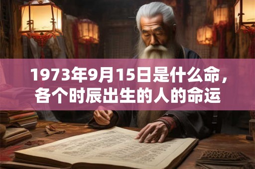 1973年9月15日是什么命，各个时辰出生的人的命运