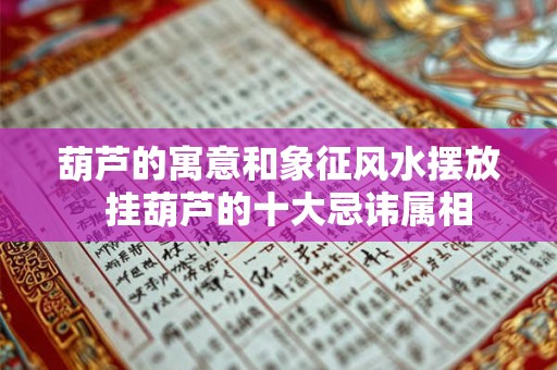 葫芦的寓意和象征风水摆放  挂葫芦的十大忌讳属相