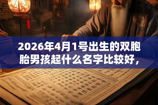2026年4月1号出生的双胞胎男孩起什么名字比较好，五行属什么