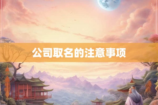 公司取名的注意事项 公司取名的注意事项