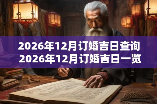 2026年12月订婚吉日查询 2026年12月订婚吉日一览表