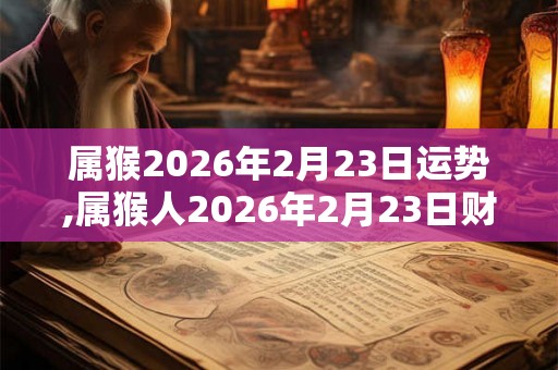 属猴2026年2月23日运势,属猴人2026年2月23日财运,生肖猴2026年2月23日运势 属猴2026年2月23日运势,属猴人2026年2月23日财运,生肖猴2026年2月23日运势